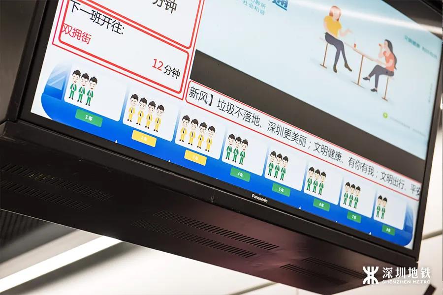 深圳5条地铁线路安装了车厢拥挤度智能显示系统
