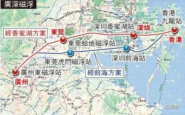 深圳磁悬浮列车规划（站点+线路图）