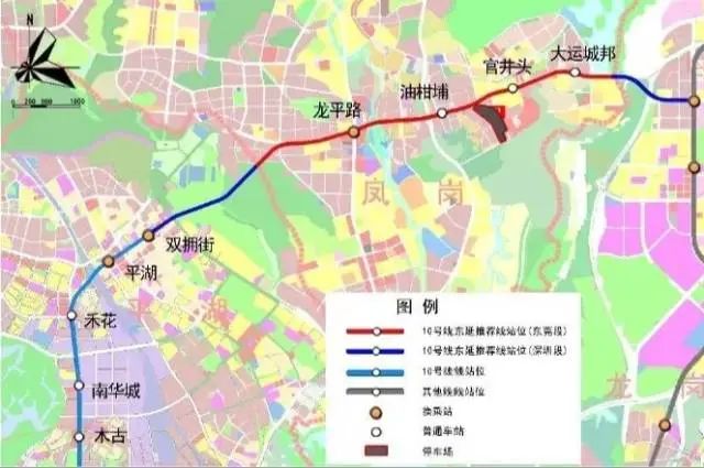 深圳地铁10号线东延线路图